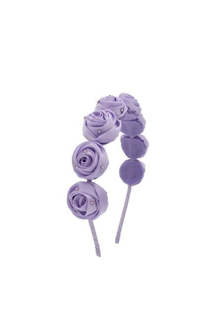 Satin Rose Headband - Lila