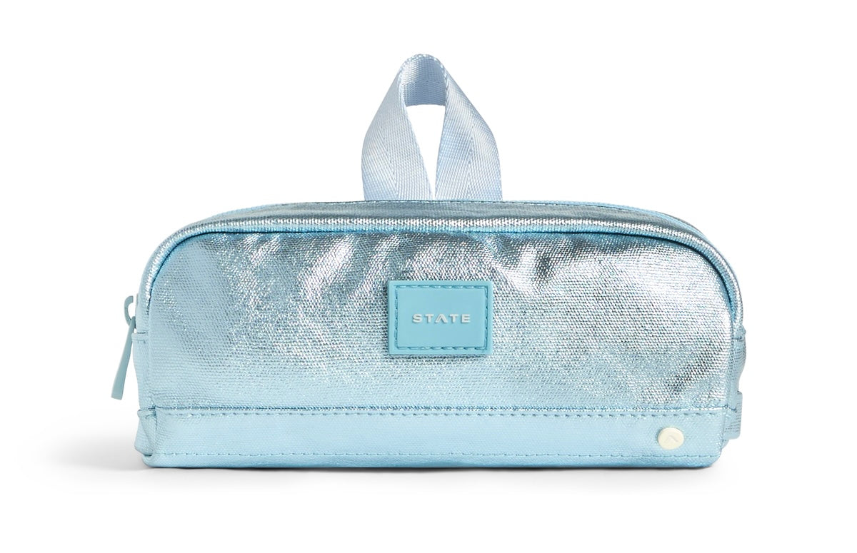 Blue Metallic Pencil Case