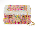 Classic Tweed Pearl Handbag - Pink