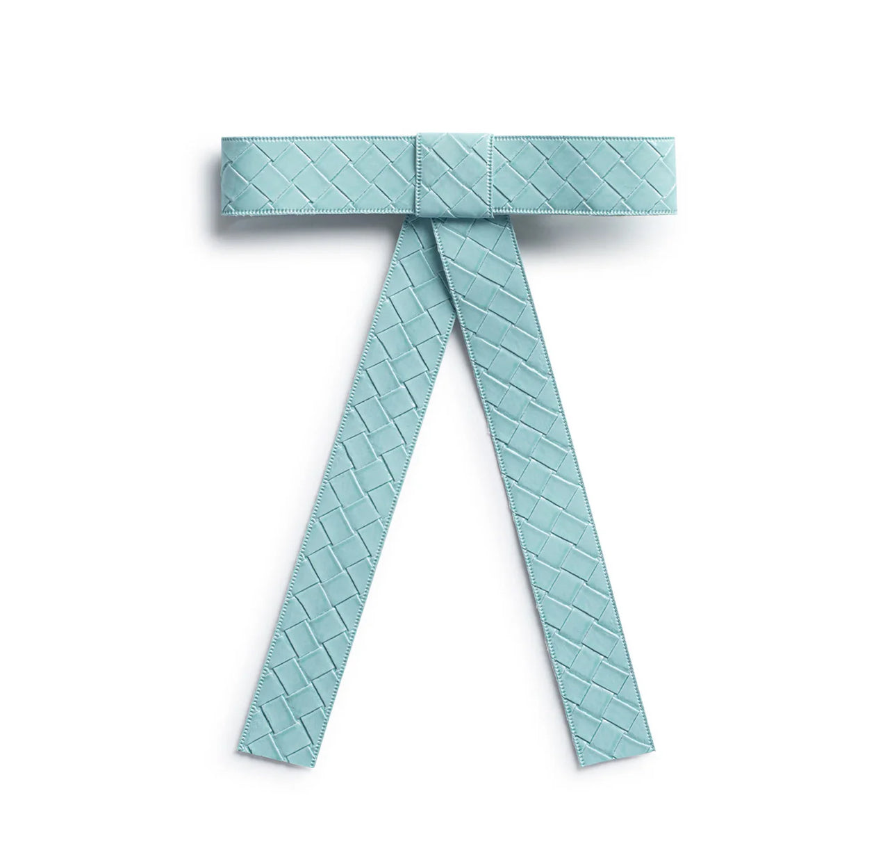 Poppy Braided Woven Patent Clip - Powder Blue