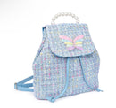 Butterfly Tweed Drawstring Mini Backpack