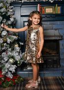 Bonita All Over Sequin Bow Dress - Gold