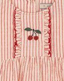 Ellie Frill Cherries Romper Gots - Amour Stripe