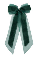 Primrose Princess Long Tail Bow Clip - Green