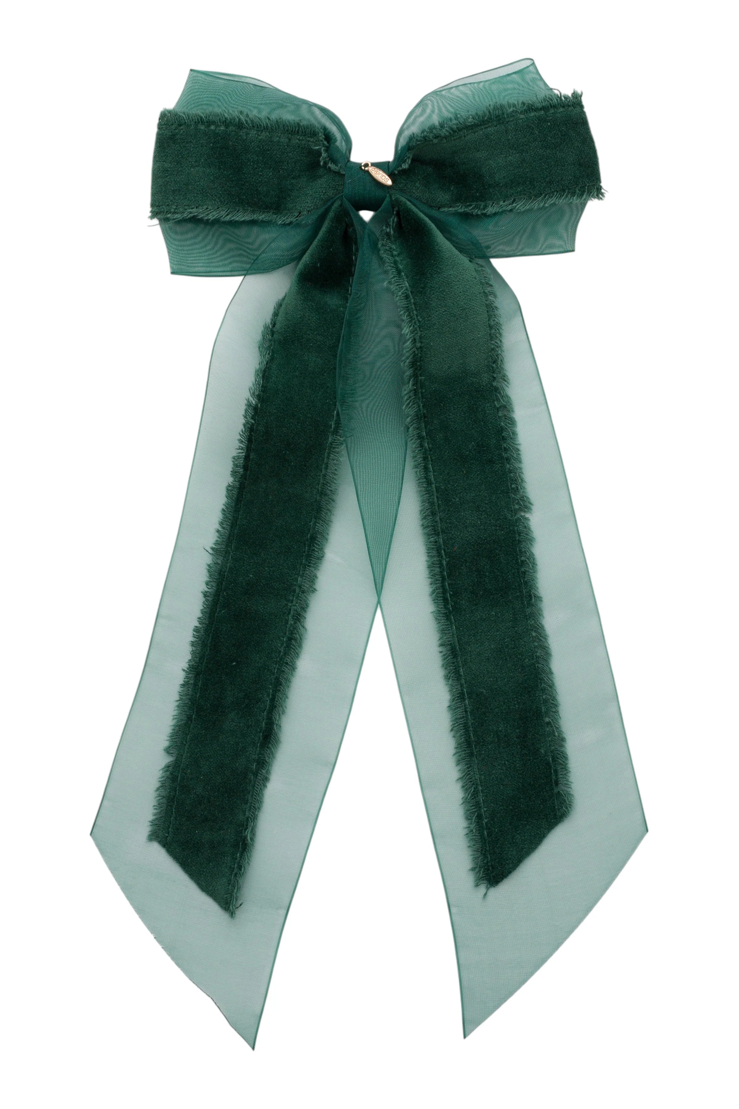 Primrose Princess Long Tail Bow Clip - Green