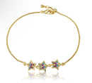 14k Gold Plated Multicolor Filled Stars Bracelet