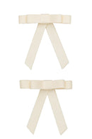 Grosgrain Bow Clip Set - Ivory