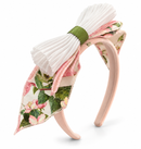 Pleated Floral Bow Headband