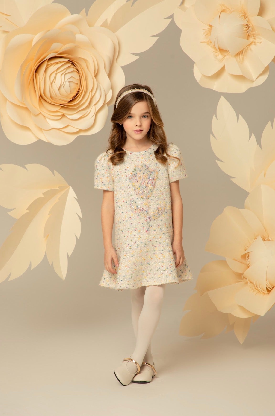 Soft Cream Tweed Dress