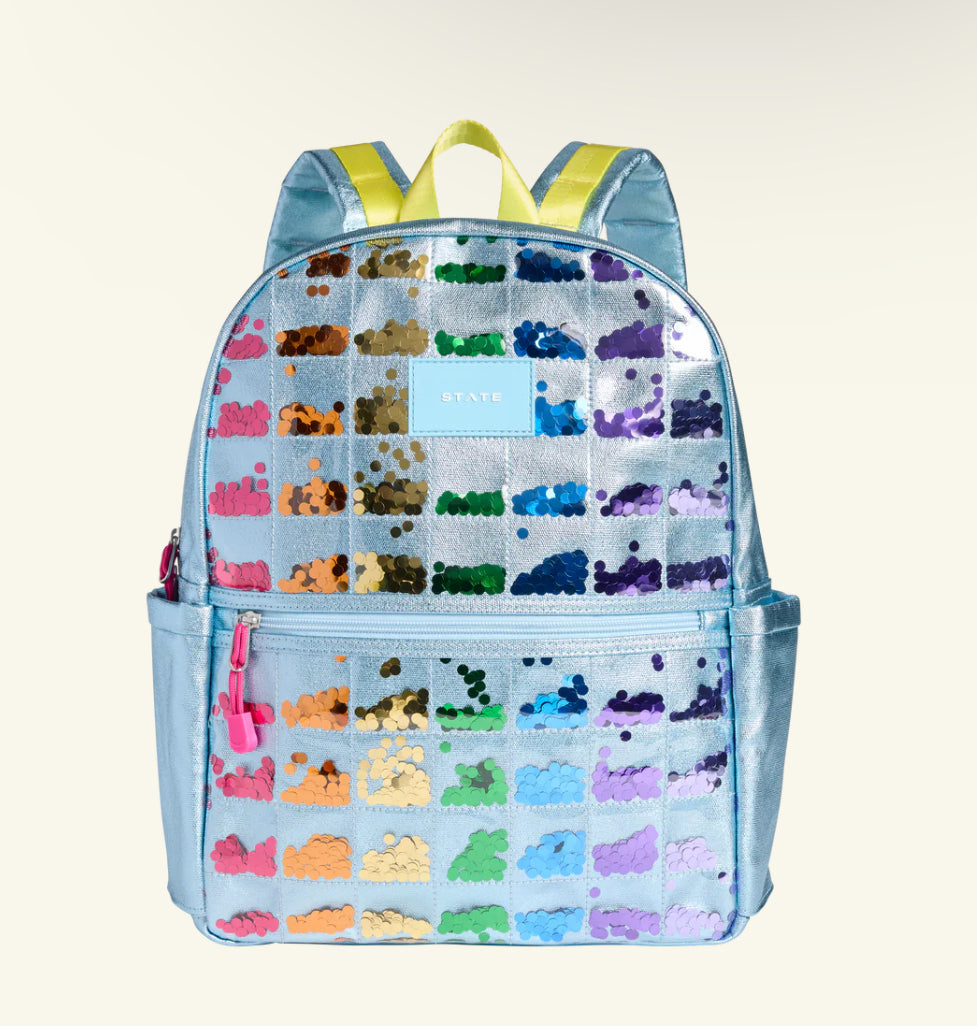 Quilted Sequin Double Pocket Backpack