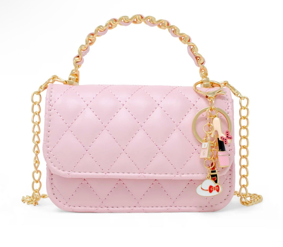Classic Link Chain Top Handle Handbag - Pink