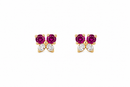 Small Hot Pink Butterflies 14Kt. Earrings