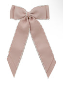 Madeline Small Bow Moonstitch Clip - Vanilla