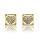Cz Heart Stud Earring