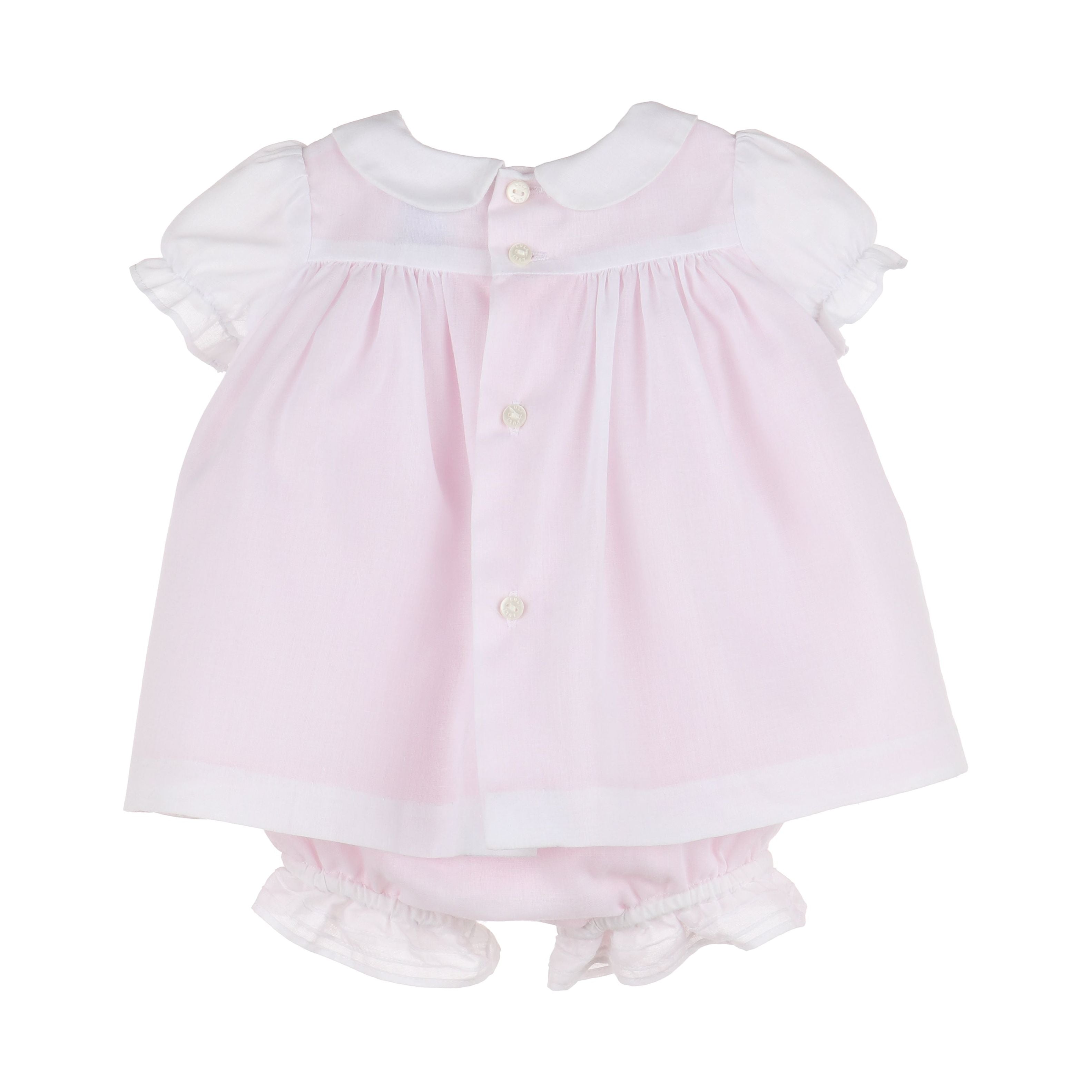 White & pink smocked dress