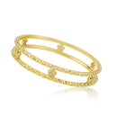 Double Row Flower Bangle Gold