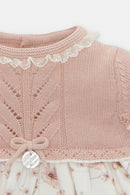 Pale Rose Half Knit Baby Dress