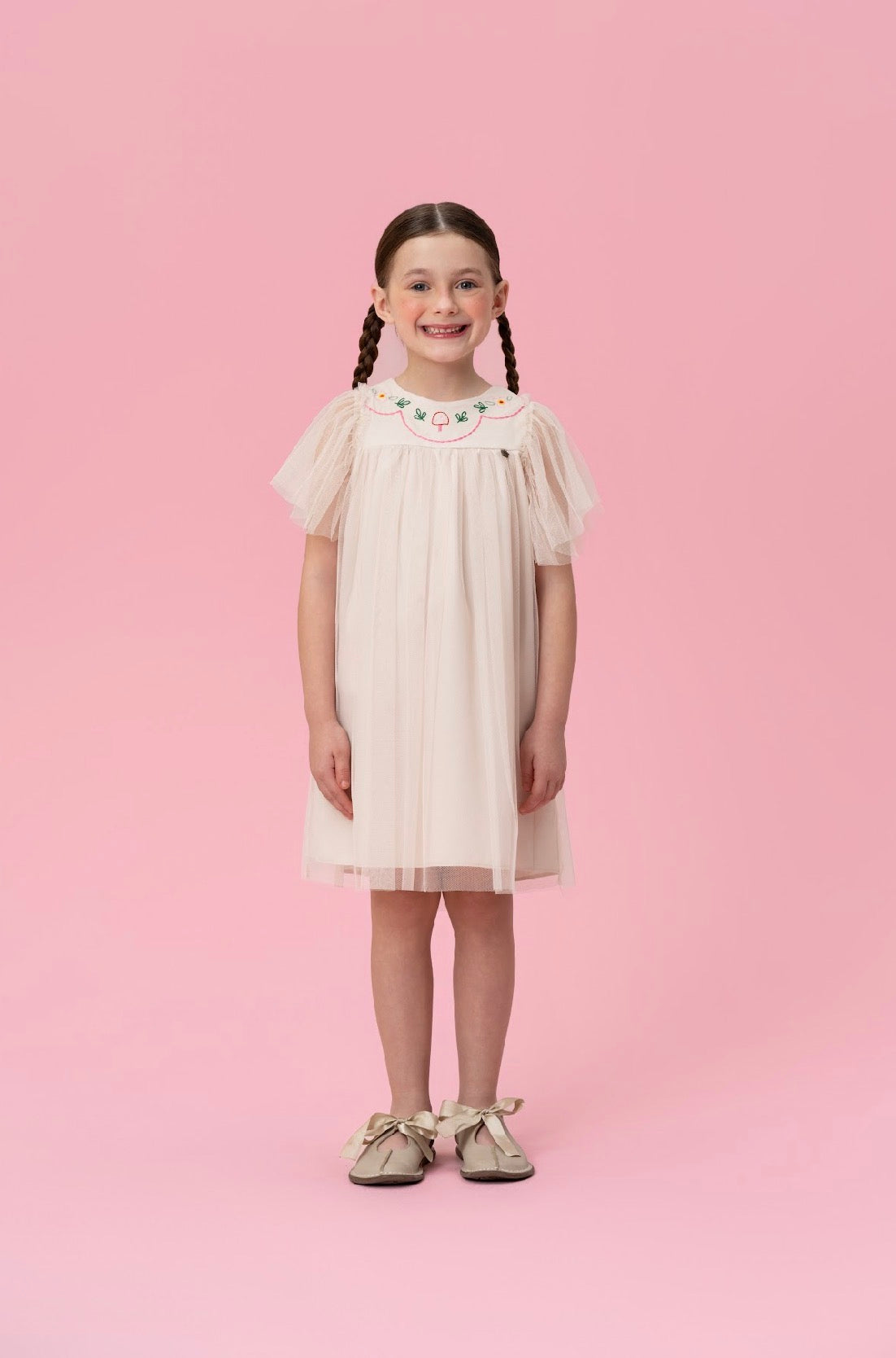 Beige Tulle Dress