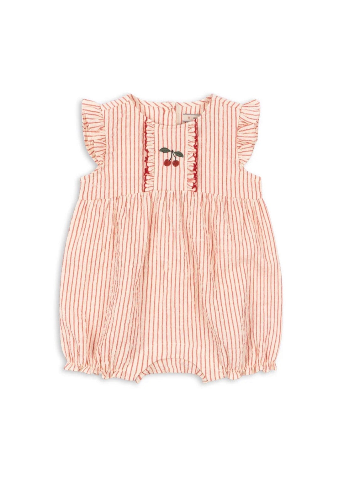 Ellie Frill Cherries Romper Gots - Amour Stripe