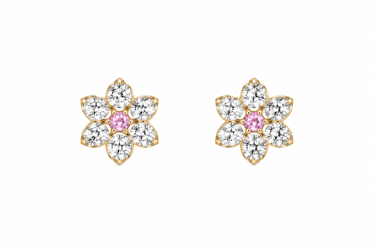 Small Light Pink 14Kt. Earrings