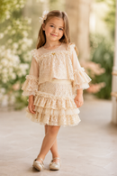 Lulu Sequin Lace Set - Biscuit