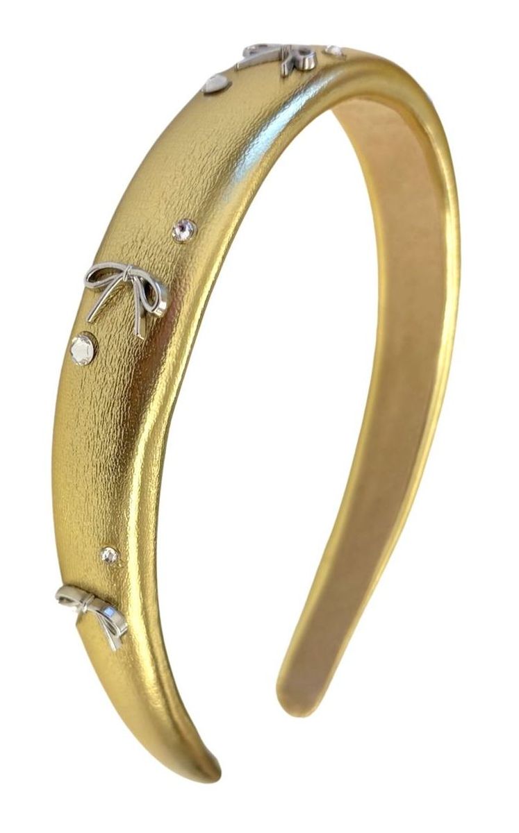 Metallic Bow Headband - Gold