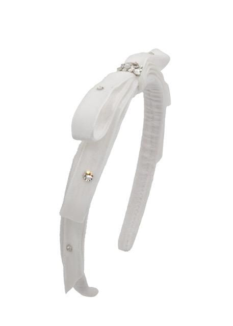 Falt Velvet Headband - White