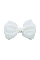 Demi Velvet Bow Clip - White