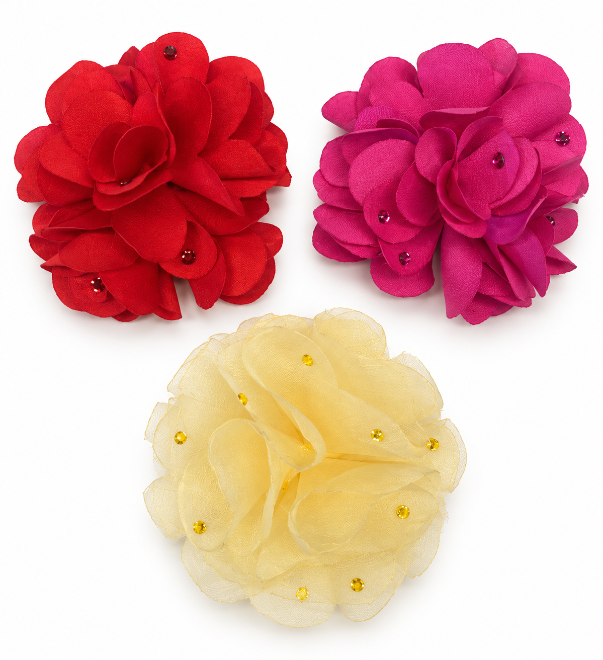 Petal Sparkle Flower Clips 1pc