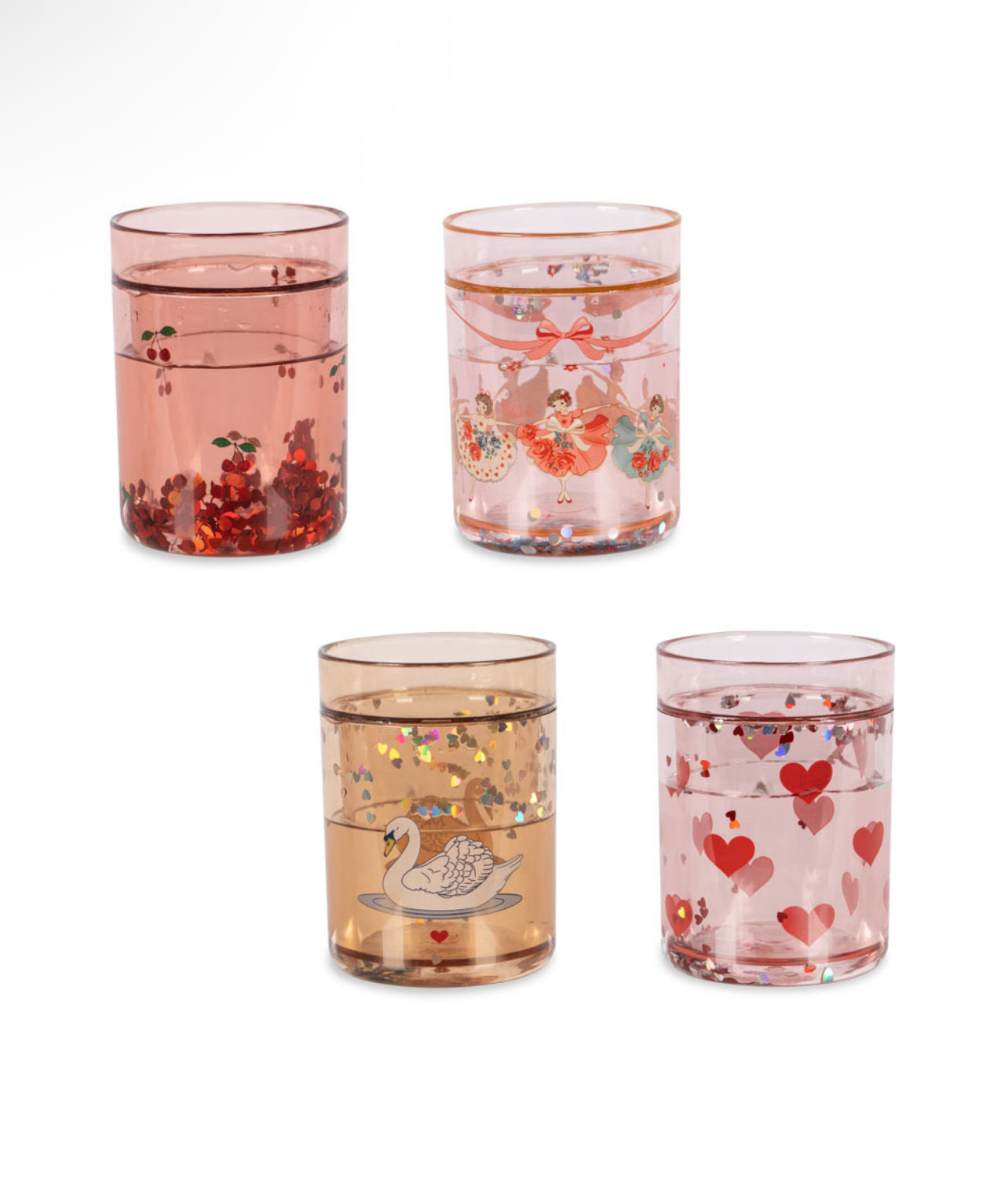 4 Pack Glitter Cups - Rose Multi