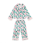 Christmas Trees Silky Set W/ Feathers