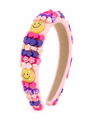 3D Charm and Smile Headband - Pink
