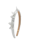 Crystallized Metallic Bow Headband - Silver