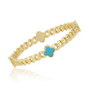 Turquoise Flowers Bangle - Turquoise