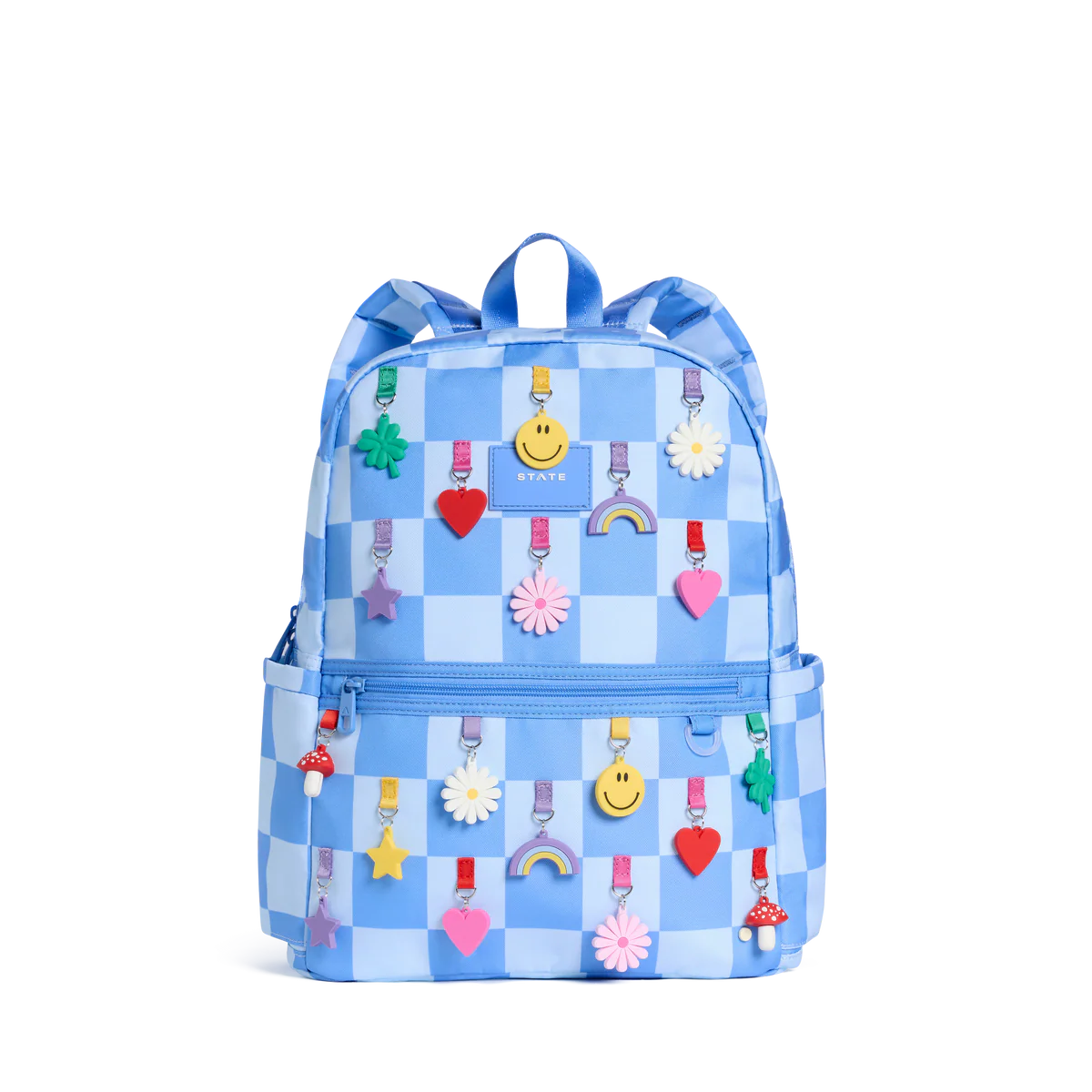 Kane Double Pocket Backpack Blue Check