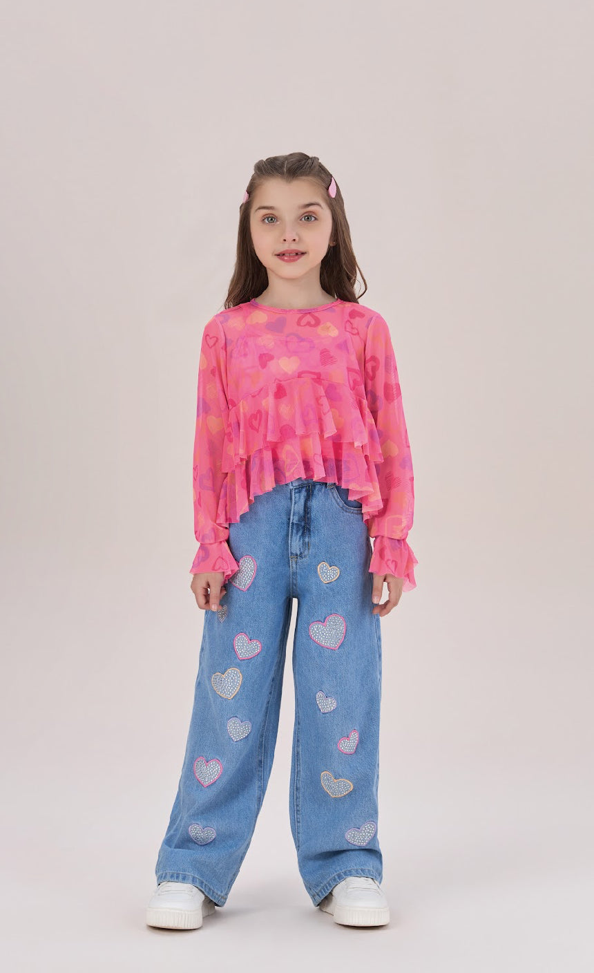 Hearts Jean Set