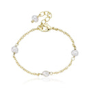 MISS FLOWER GIRL Pearl & Turquoise Station Bracelet
