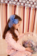 Oversized Organza Bow Clip - Light Blue