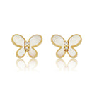 Mother Of Pearl Butterfly Stud Earring