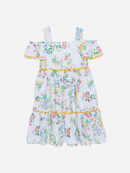 Cross Floral Print Dress