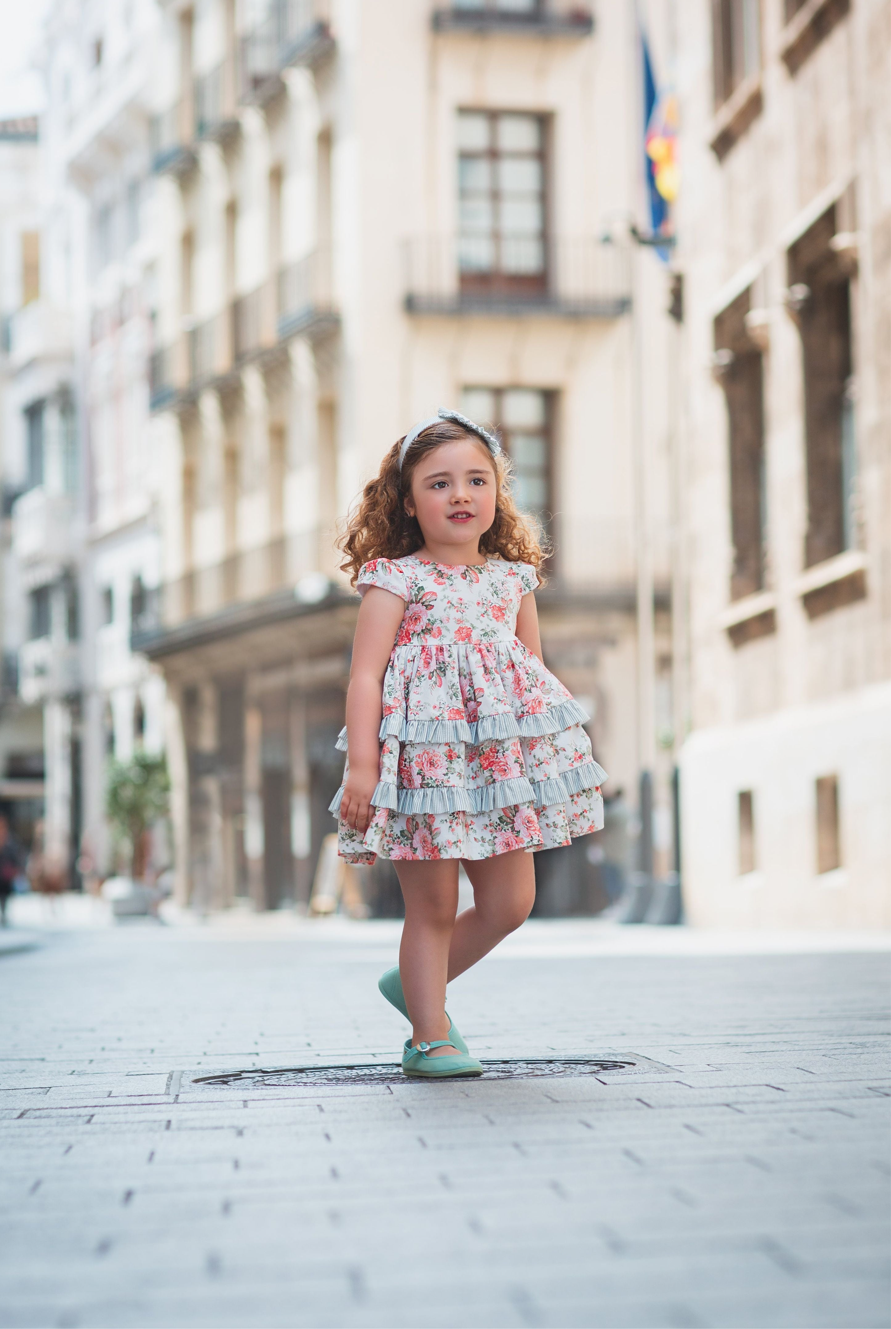 Baby orange flowers dress