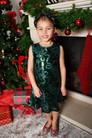 Bonita All Over Sequin Bow Dress - Green