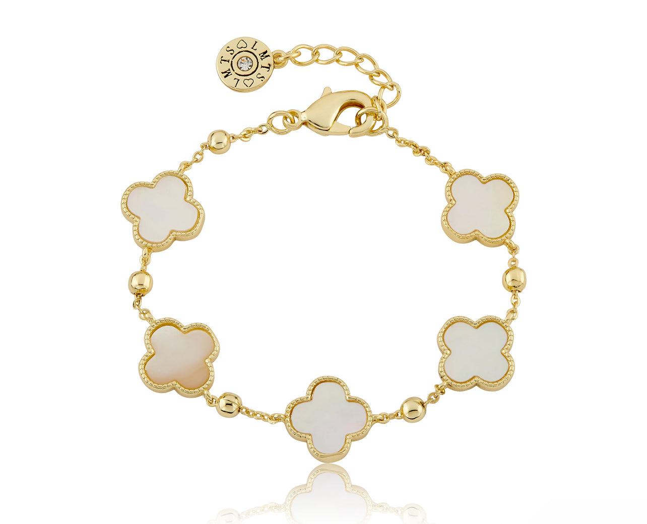 Pearl Cover Three Flowers Bracelet