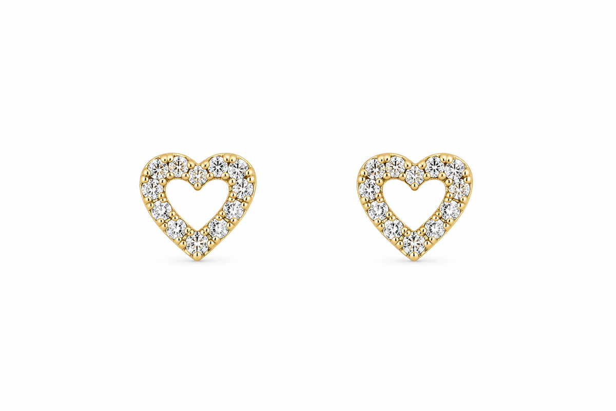 Brilliant Hearts 14Kt. Earrings