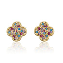 Pave Clover Stud Earring