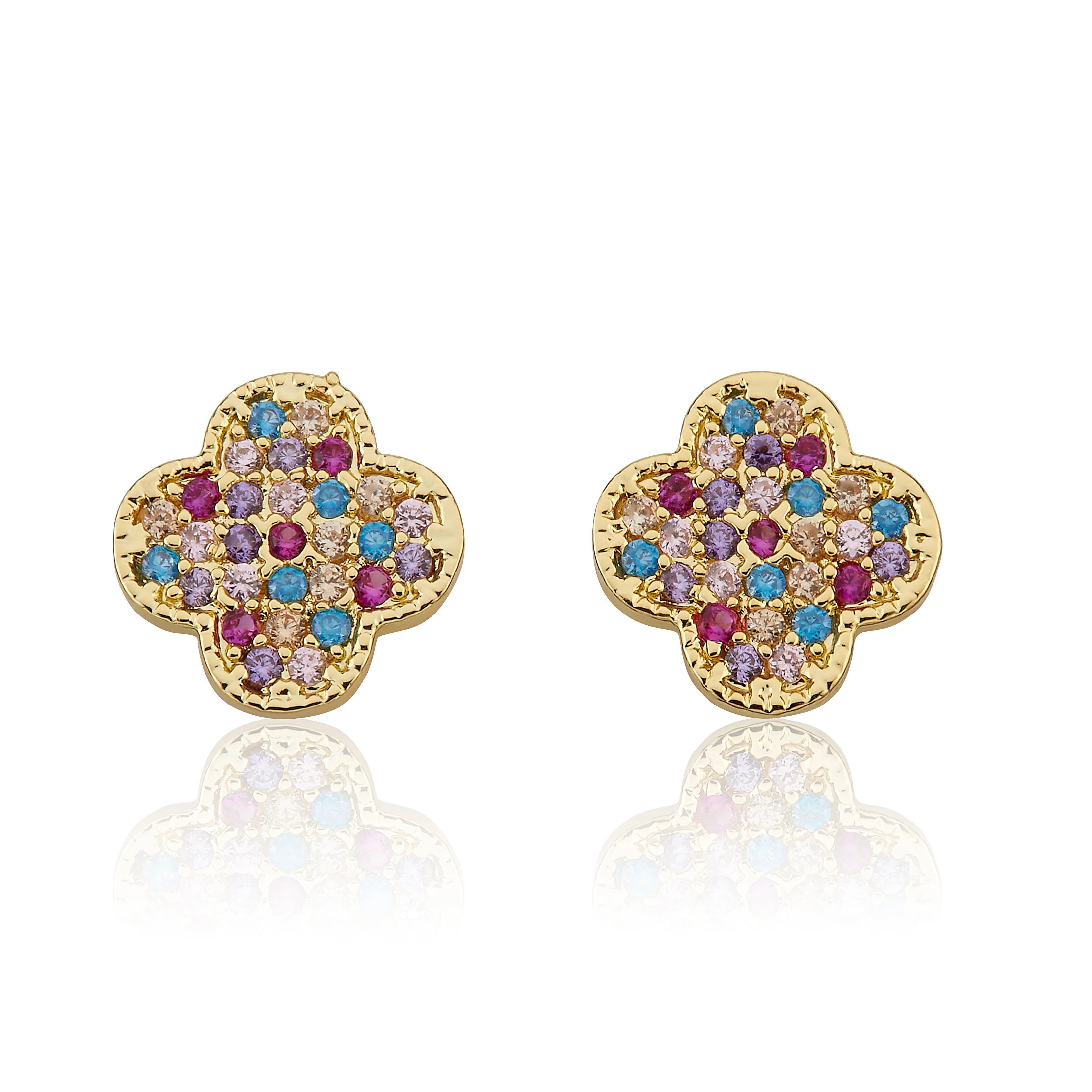 Pave Clover Stud Earring