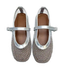 Glitter Lala Mesh Flats Silver