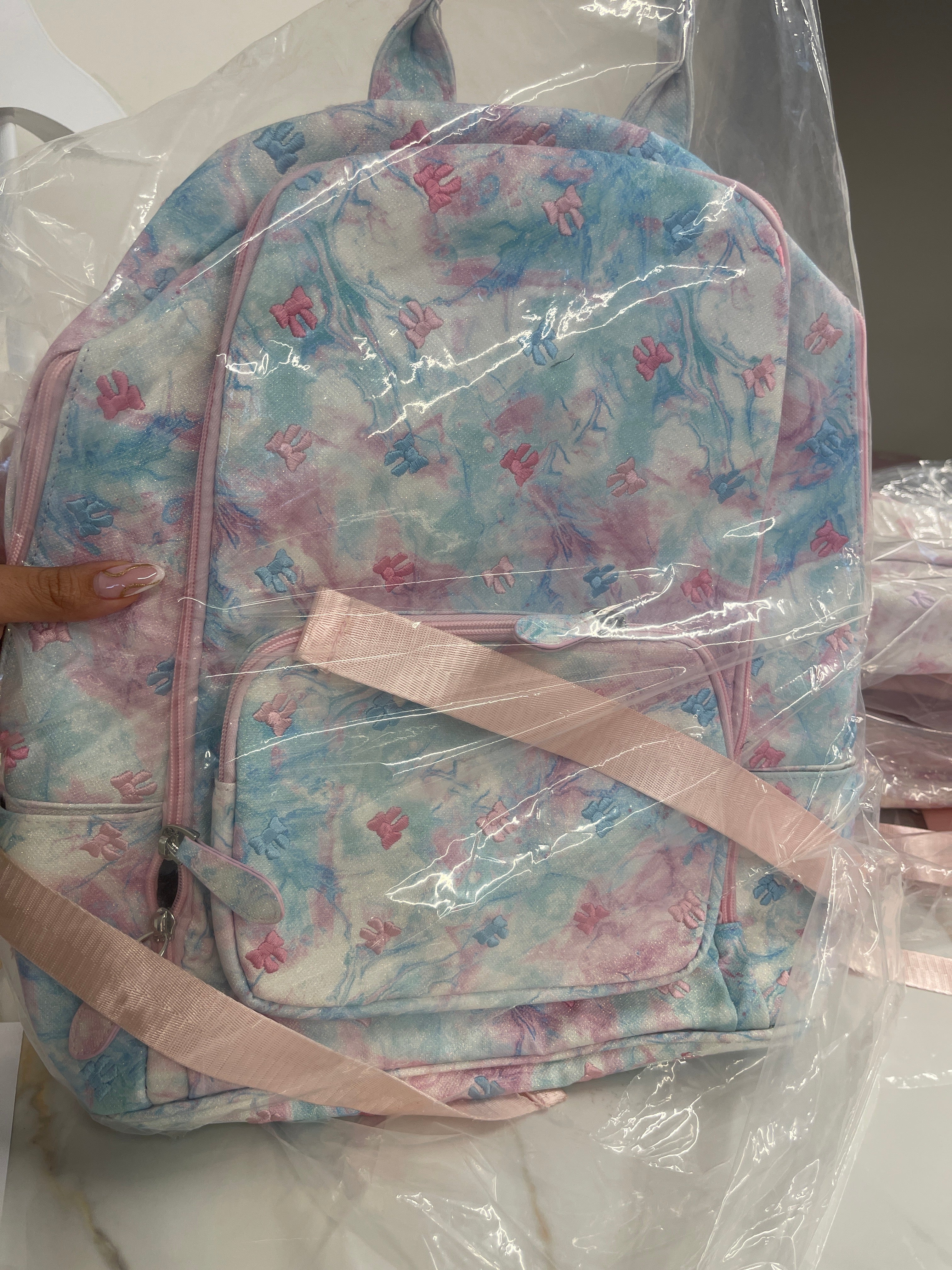 Blue & Pink Bows Backpack