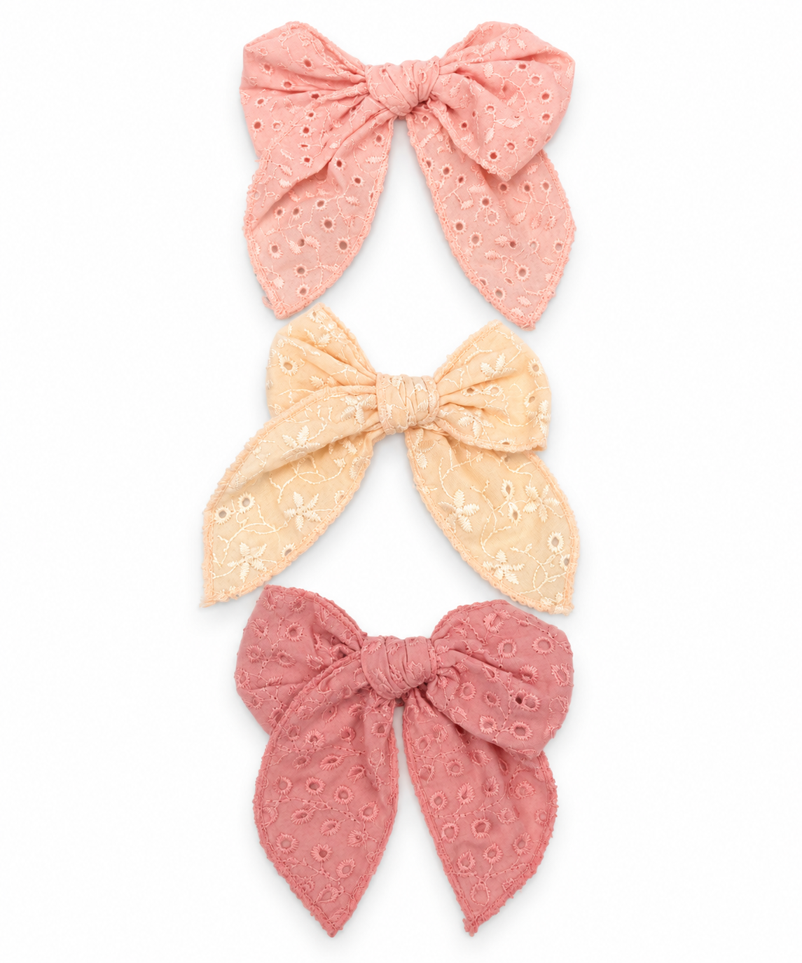 Embroidered Eyelet Bow