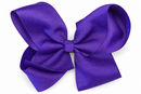Rhinestone Grosgrain Bow - Purple